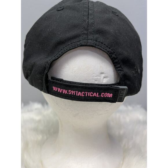 511 Tactical Hat One Size Black Strap Back‎ Dad Cap Rip Stop Pink Embroidered - Picture 4 of 7